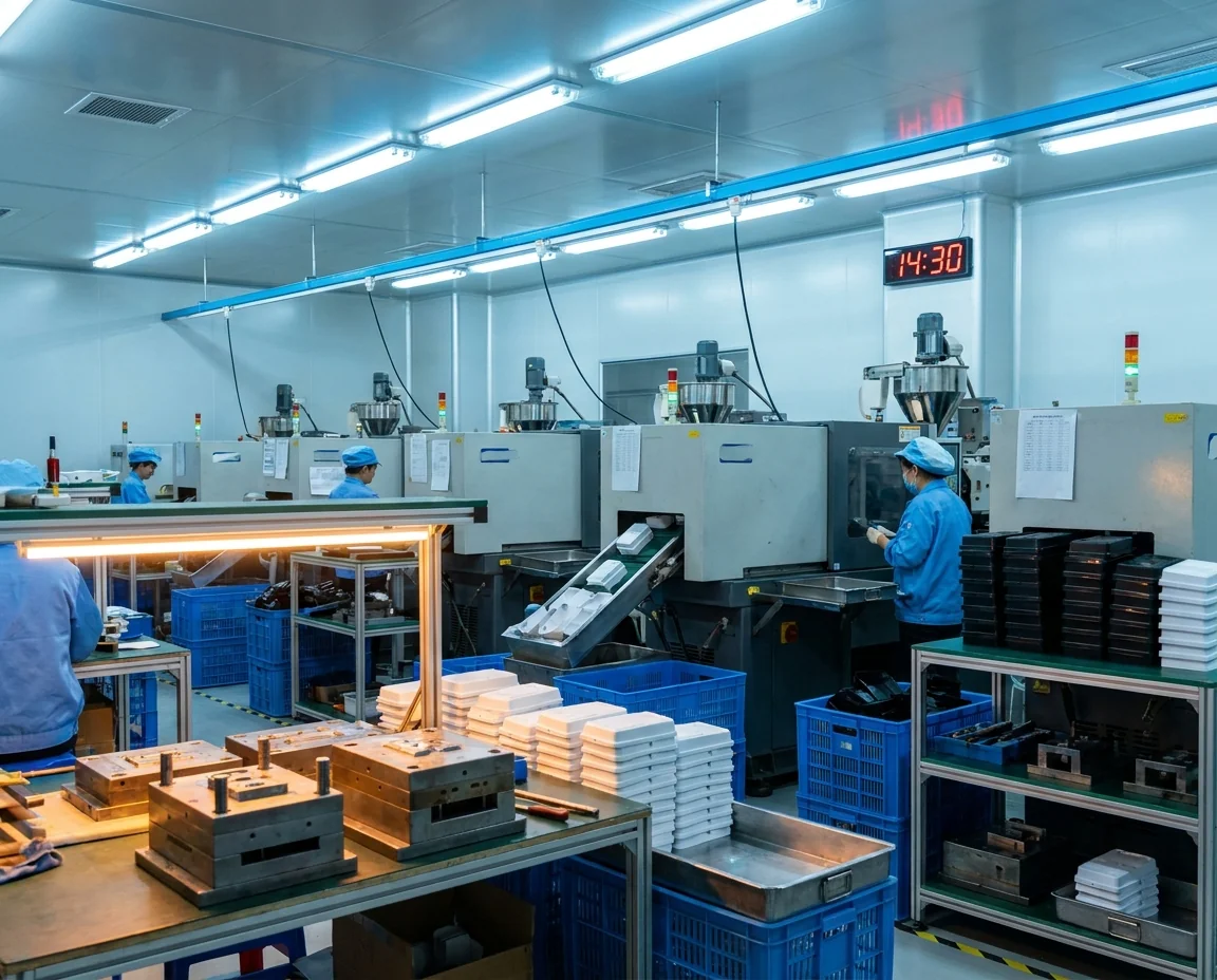 Injection molding machines producing alarm enclosures